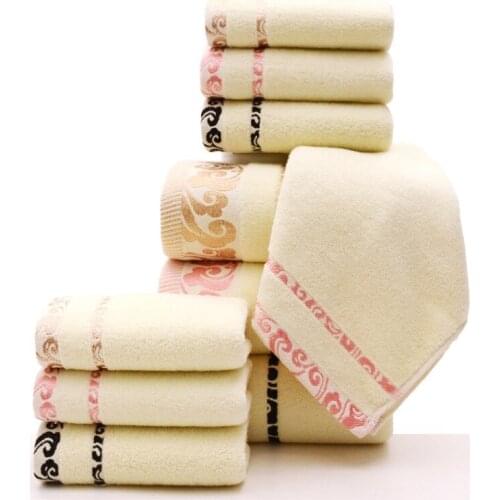 Drop Shipping 100% Cotton Towel Set 1pc Bath Towel And 2 pcs Face Towel Quick-Dry Machine Washable Bathroom Home Adult Towels