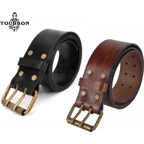 Tourbon Thick Genuine Leather Range Work Tools Belt Holder Carry Workshop Belts 85-104cm Waist Belts Heavy Duty