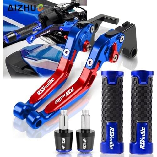 Motorcycle CNC Brake Clutch Levers Adjustable FOR APRILIA RSV MILLE 1999-2003 2002 2001 2000 Handle Bar Grips Handbar Ends Logo