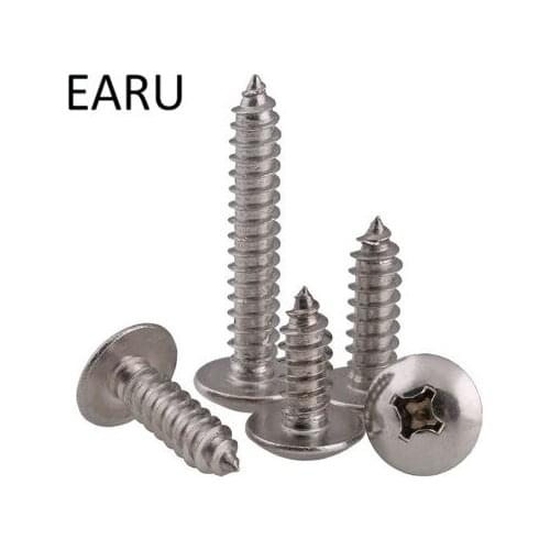 M3*6/8/10/12/16/20/25/30/35/40 304 Stainless Steel Phillips Cross Flat Round Truss Round Head Self-tapping Tapping Screws Bolt