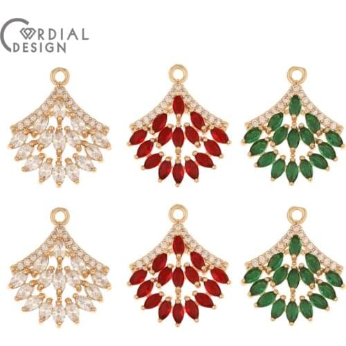 Cordial Design 30Pcs 18*21MM Earrings Accessories/CZ Charms/Jewelry Findings & Components/Earrings Making/Hand Made/DIY Pendant