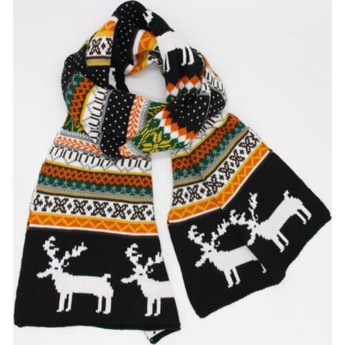 Classic stylish acrylic knitted unisex men women winter autumn christmas scarf warm shawls new year scarf LL190611