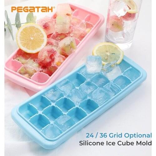 Silicone Ice Cube Maker Tray Mold Food Grade with Removable lids ice cube mould hot selling simple style freeze cube moulds