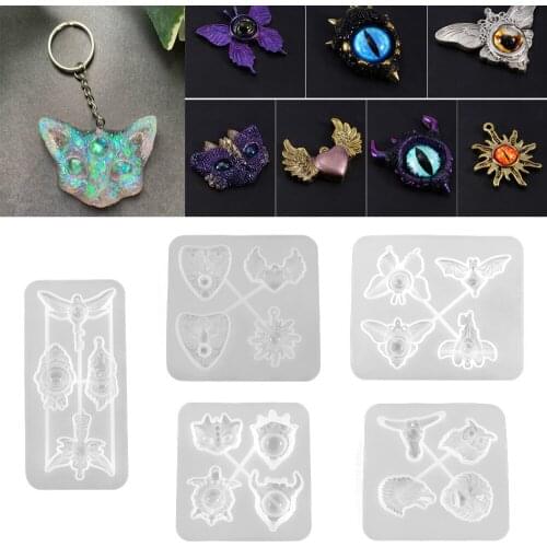 5 Styles Devils Eye Silicone Molds Clear Owl Lion Eagle Scepter Epoxy Resin Mold For DIY Pendants Jewelry Making Accessories