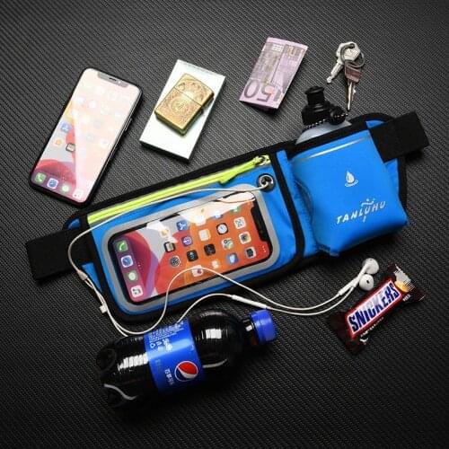 Waterproof Sports Waist Bag Running Marathon Cell Phone Bag Hiking Cycling Mobile Phone Water Bottle Holder Card Gadget Pouch