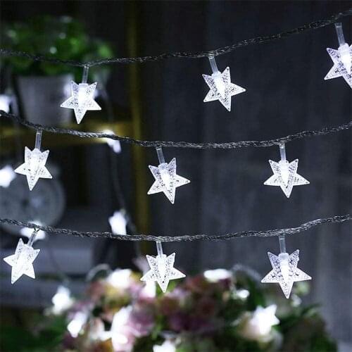 10 20 40 80 LED Star Light String Twinkle Garlands Battery Powered Lamp Holiday New Year Xmas Decorations for Home Fairy Lights