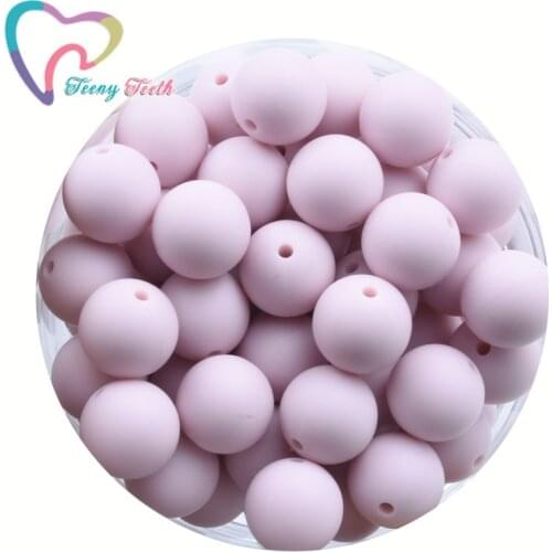Teeny Teeth 10 PCS Pastel Soft Pink Baby Teether Accessories Round Ball Beads Size 9-15 MM Food Grade Teething Silicone Geometric Hexagon 14-17 MM Perles Silicone BPA Free Beads