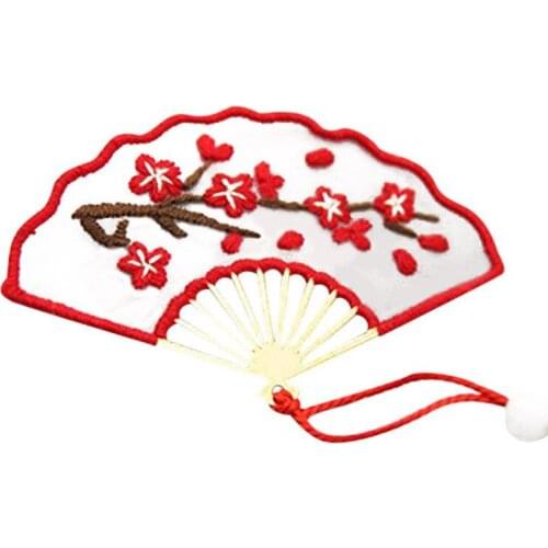 Fan-Shaped Bookmark Hand Stitching Hanging Ornaments Dual-Purpose Embroidery Ornaments Semi-Finished Products