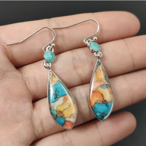 Vintage Crochet Drop Earrings 2021 Fashion Hanging Women Earrings Summer Multicolored Glazed Jewelry Girls Party Gift