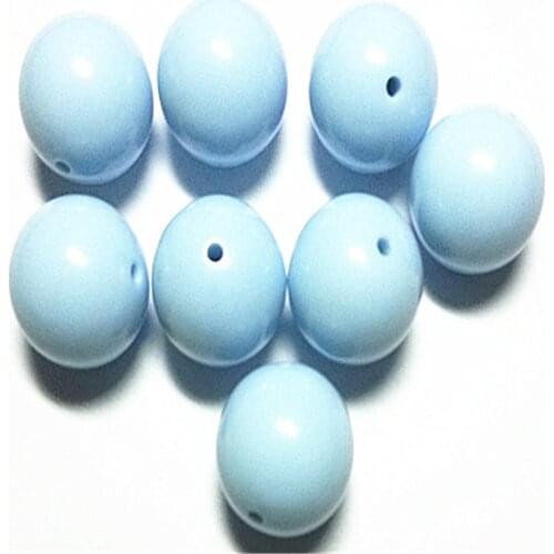 Choose size) 6mm/8mm/10mm/12mm/14mm/16mm/18mm/22mm/24mm/25mm light blue color Acrylic Solid Beads for Necklace Jewelry