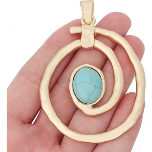 1 x Fashion High Quality Large Swirl Vortex Spiral Matte Gold Charms Pendants for Necklace Jewelry Making Accessories 84x55mm