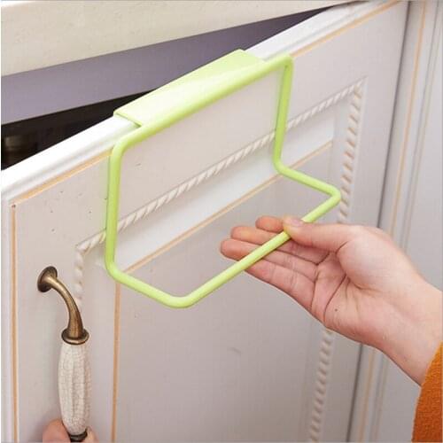 1PC Kitchen Towel Hanging Rack Holder Rail Organizer Free Nail Over Door Back Rack Bathroom Kitchen Cabinet Cupboard Hanger