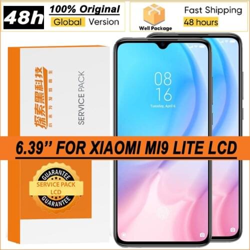 100% Original 6.39" Amoled Display with frame for XiaoMi Mi 9 Lite Mi9 Lite CC9 LCD Touch Screen Digitizer Assembly Repair Parts
