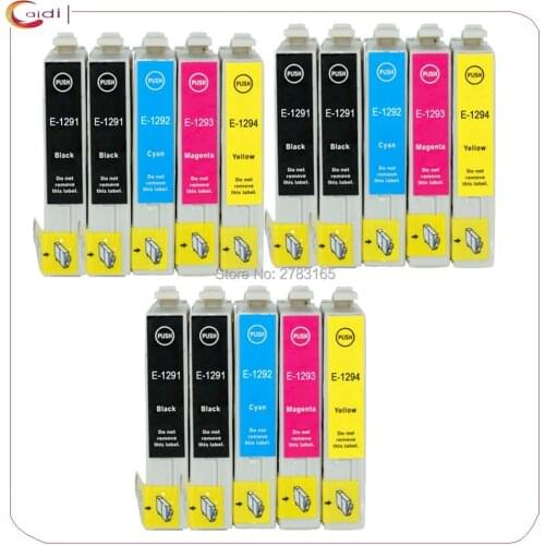 15 PCS Compatible T1291 T1294 T129 E-1291 Ink cartridges for Epson Stylus SX235W SX-235W SX 235W inkjet printer cartridge