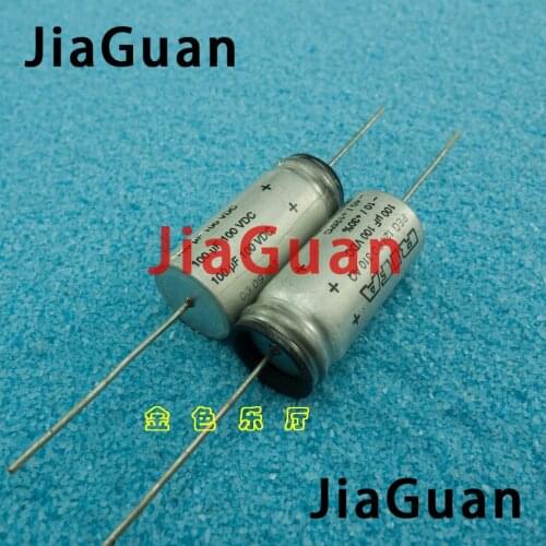 2PCS NEW RIFA PEG124 100V100UF 13x29MM HiFi Audio axial electrolytic capacitor PEG 124 100uF/100V Filter amplifier 100V 100uF