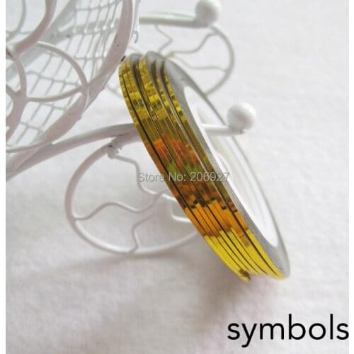 2pcs Gold Adhesive stripping tape nail art metalic yarn nail art sticker