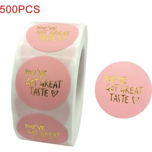 500pcs Round Pink Business Label Stickers Paper Cute Thank You Stickers for Baking Packaging Seal Labels Stationery Stickers