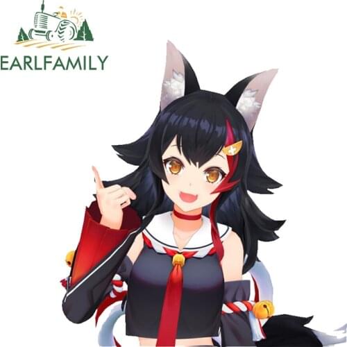 EARLFAMILY 13cm x 12.3cm For Ookami Mio Peeker RV Car Stickers Campervan Decal Motorcycle Refrigerator Waterproof Decoration