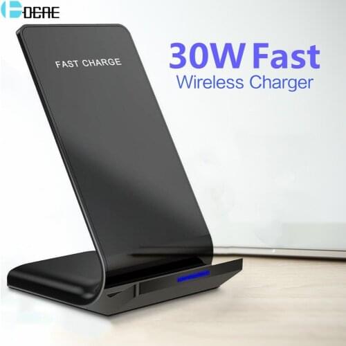 DCAE 30W Qi Wireless Charger Stand Fast Charging Dock Holder for iPhone 12 11 XS XR X 8 Samsung S20 S10 Note 20 10 Phone Charger