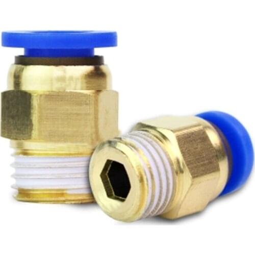 Air Pneumatic 4mm 6mm 8mm 10mm Hose Tube 1/4"BSP 1/2" 1/8" 3/8" Male Thread Air Pipe Connector Quick Coupling Brass Fitting