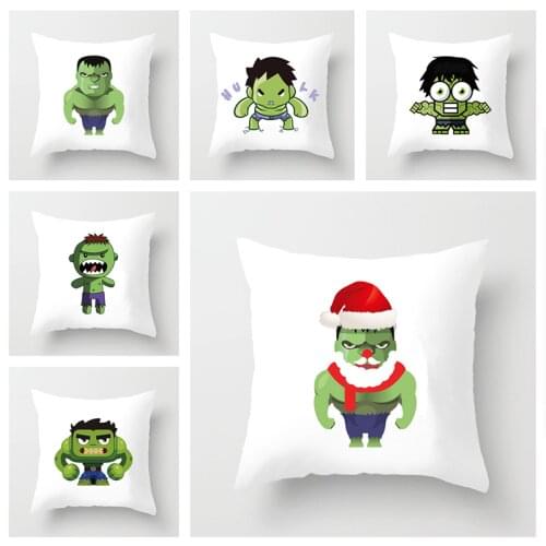 Marvel Super hero Cushion cover Cartoons Hulk Anime Home Decoration Boys childrens room sofa Decorative pillowcase 45x45cm