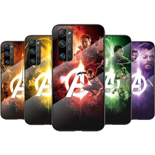 Tempered Glass Cover Marvel Avengers Hero Cool For Huawei Honor 30 20 10 9X 8X Pro Plus Lite Shockproof Shell Phone Case