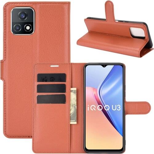 Book Style PU Leather Case Cover for VIVO IQOO U3 Flip Wallet Phone Bags Cases with Stand for VIVO Y52S