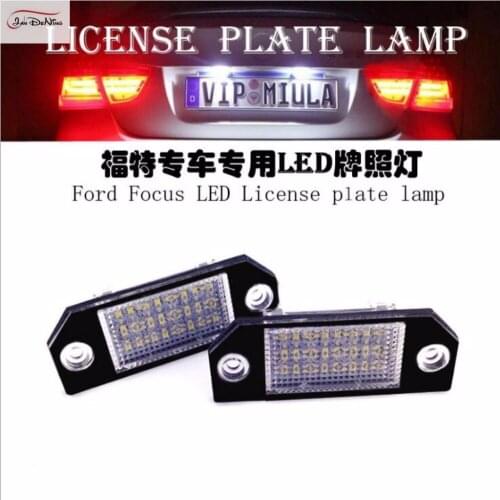 JanDeNing 2pcs Error Free 24 LED License Plate Lights For Ford Focus C-MAX MK2