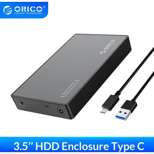 ORICO 3.5 Inch HDD Enclosure SATA to USB3.0 / USB 3.1 Gen 1 Type C Hard Drive Case for SSD Disk UASP 8TB With Power Adapter