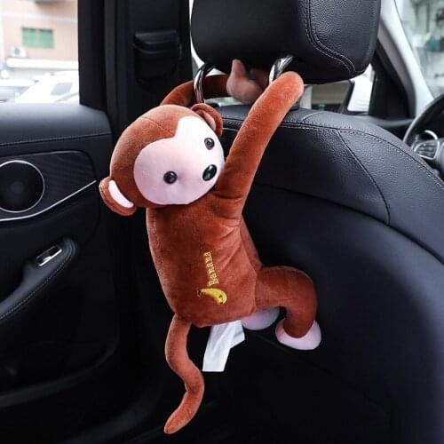 Creative Cartoon Monkey Home Office Car Hanging Paper Napkin Tissue Box Cover Holder Portable Paper Box