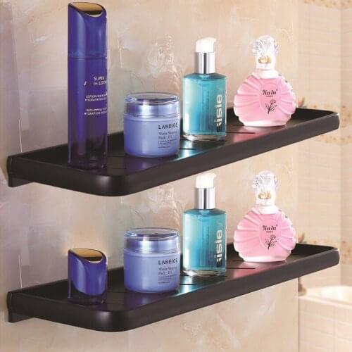 Square Bathroom Shelf Shower Shampoo Soap Holder Bathroom Shelf Aluminum Black Bathroom Accessory Storage Organizer Rack Holder