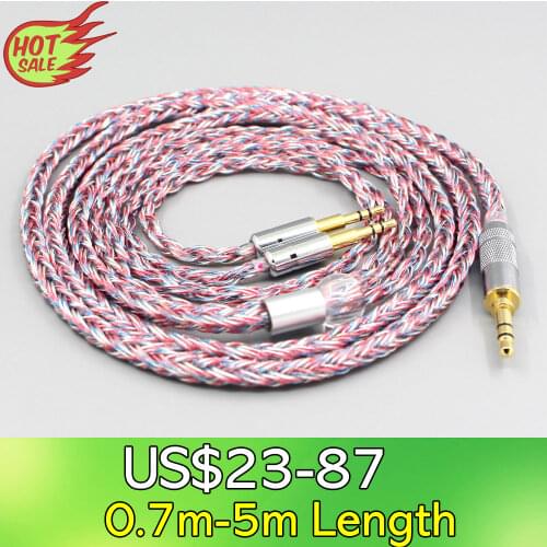 LN007587 16 Core Silver OCC OFC Mixed Braided Cable For Hifiman HE560 HE-350 HE1000 V2 XiaoMi Headphone 2.5mm pin