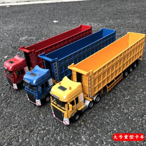 1:50 Die Cast Model Cars scale automobile Alloy Engineering Vehicle gld3 Coche Children Toys 1/32 Heavy Duty Transport Truck