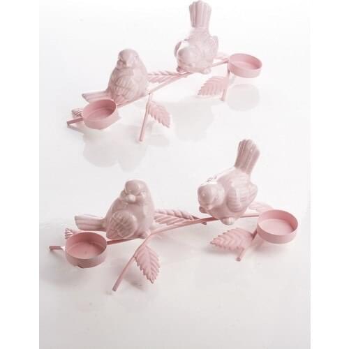 Mukko Home Wrought Iron Bird Candle holder