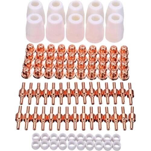 100Pcs PT-31 LG-40 Air Plasma Cutter Cutting Nozzles Electrode Tip Torch Consumable Kits 40A Fit For LGK-40 CUT-40