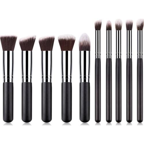 10 Pcs Silver/Golden Makeup Brushes Set pincel maquiagem Cosmetics maquillaje Makeup Tool Powder Eyeshadow Cosmetic Set