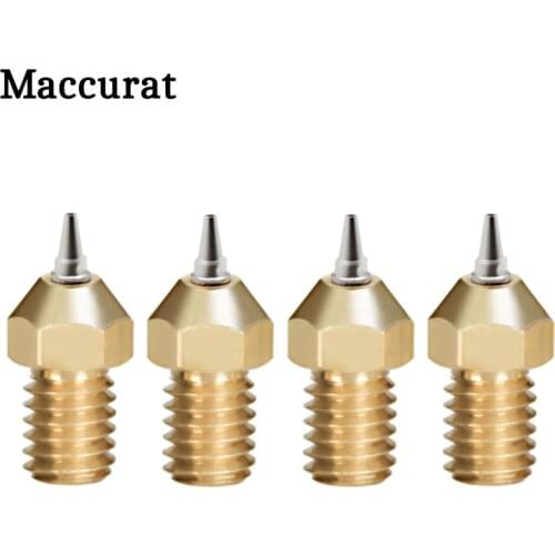 2pcs 3d printer Nozzle E3D V6 V5 Brass Nozzle M6 threaded 0.2 0.3 0.4 0.5mm Removable Stainless Steel Tips for 1.75mm filamne