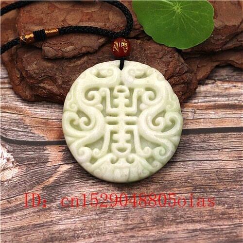 Natural White Chinese Jade Dragon Bat Pendant Necklace Charm Jewellery Fashion Accessories Carved Amulet Gifts for Women Men