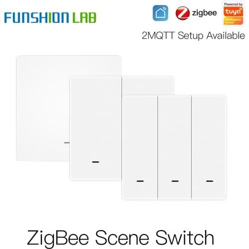 Tuya ZigBee Wireless 9 Scene Switch Push Button Controller Battery Powered Transmitter Switch for Smart Devices 1/2/3 Gang