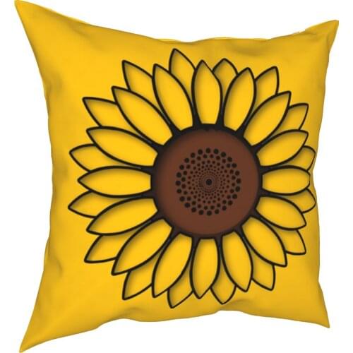 Sunflower Pillowcase Printing Polyester Cushion Cover Decoration Flowers Throw Pillow Case Cover Home Wholesale 45*45cm