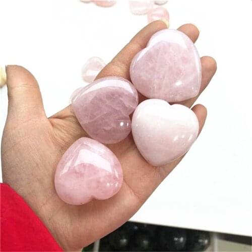 Polished gemstone natural crystal rose quartz heart shaped for healing stones