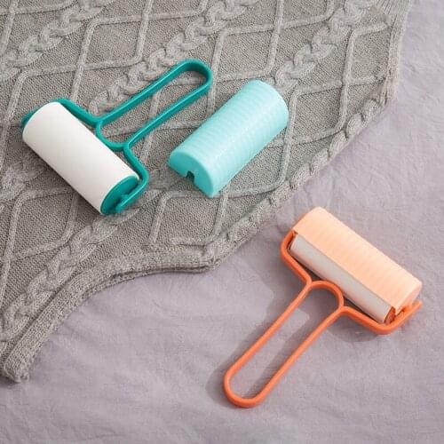 Portable Sticky Clothes Fabric Fluff Brush Roller Style Hair Applicator Detachable With Handle Multi Purpose Dust Remover
