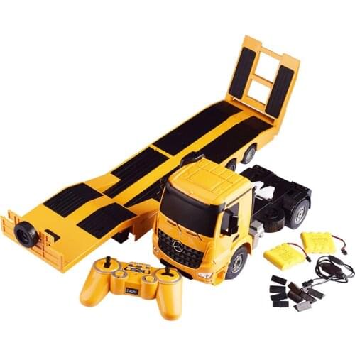 1:20 Radio Remote Control Vehicle 2.4G Electric Toy Cars Flatbed Trailer Engineering Truck Educational Toy For Kids Gifts