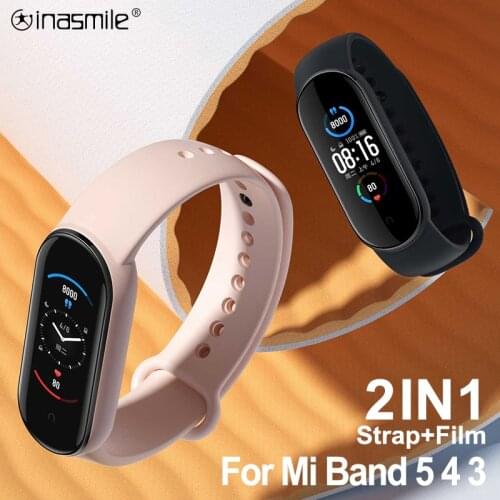 Amazing Replacement For Xiaomi Mi Band 3 4 5 strap Strap for xiaomi mi band 5 smart bracelet Silicone correa screen protector