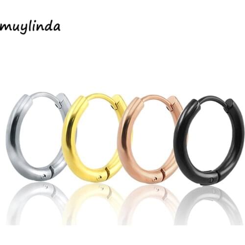 Small Hoop Earrings 4 Color Stainless Steel Hoop Earrings For Women Men Circle Earrings Creole Argollas Pendientes