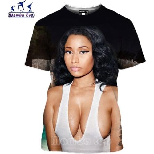 Mamba Top 3D Hot Sale Sexy Singer Nicki Minaj T Shirt Women Fun Yoga Short Sleeve Bikini Goddess Exposed Men Tshirt Hip Hop Tees
