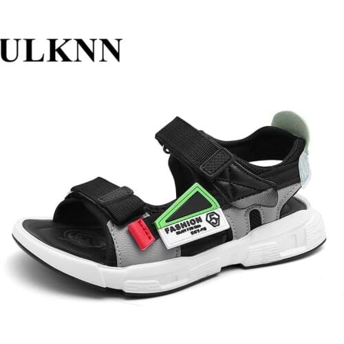 ULKNN CHILDRENS Sandals BOYS Soft-Sole Fashion Summer 2020 New Style Summer Young STUDENTS Anti-slip Big Boy Slipper