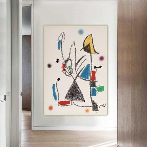 Citon Joan Miro《Wonders with acrostic variations》Surrealism Canvas Oil Painting Picture Background Wall Decor Home Decoration