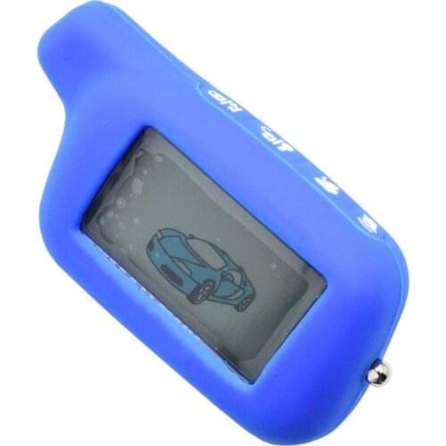 X5 LCD Remote Control Key Fob + Blue Silicone Case For Russian Vehicle Security Two way car alarm system TOMAHAWK X5 X3 Keychain