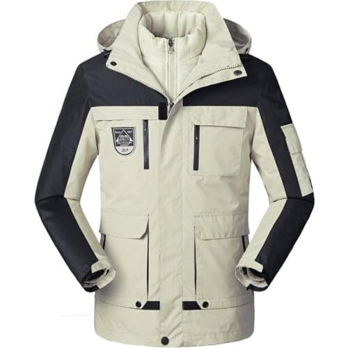 3 In 1 Winter Jacket Men Women Windproof Waterproof Cotton Liner Thick Warm Tactical Coat Casual Patchwork Outdoor Sport Jackets